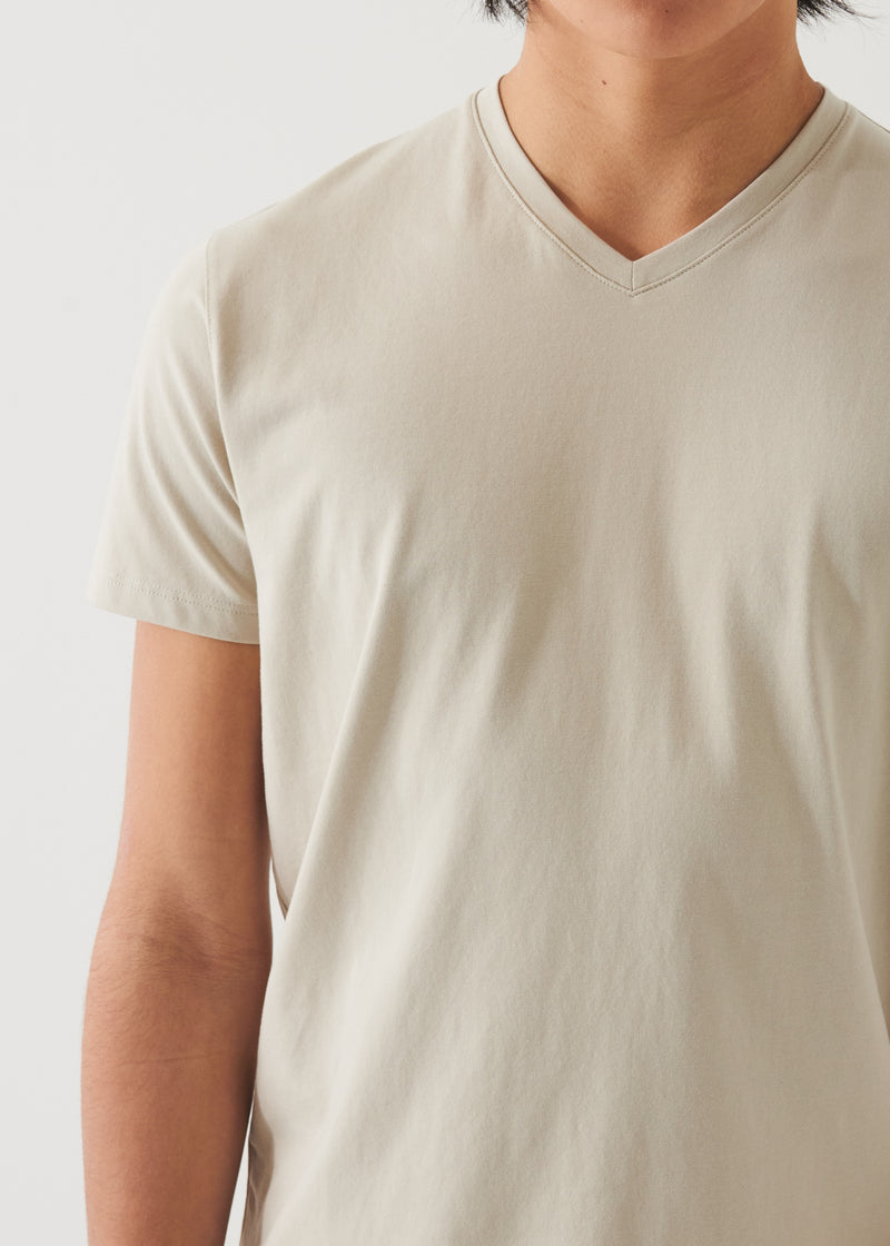 Pima cotton stretch V-neck T-shirt - Canvas