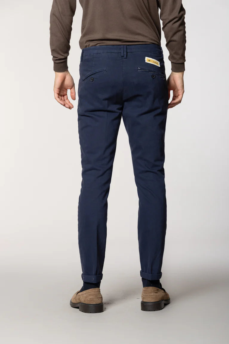P.OSAKA 1 PINCES COTTON WOOL CHINO PANTS - NAVY