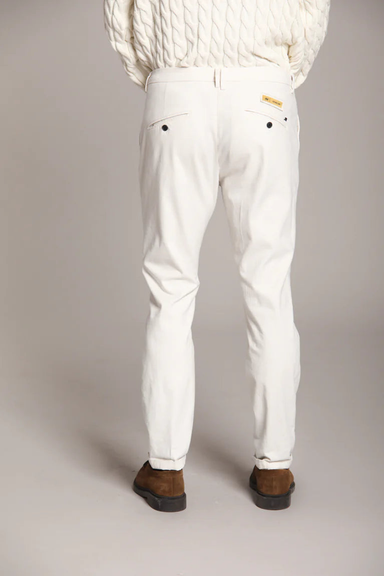 P.OSAKA 1 PINCES COTTON WOOL CHINO PANTS - PEARL GREY