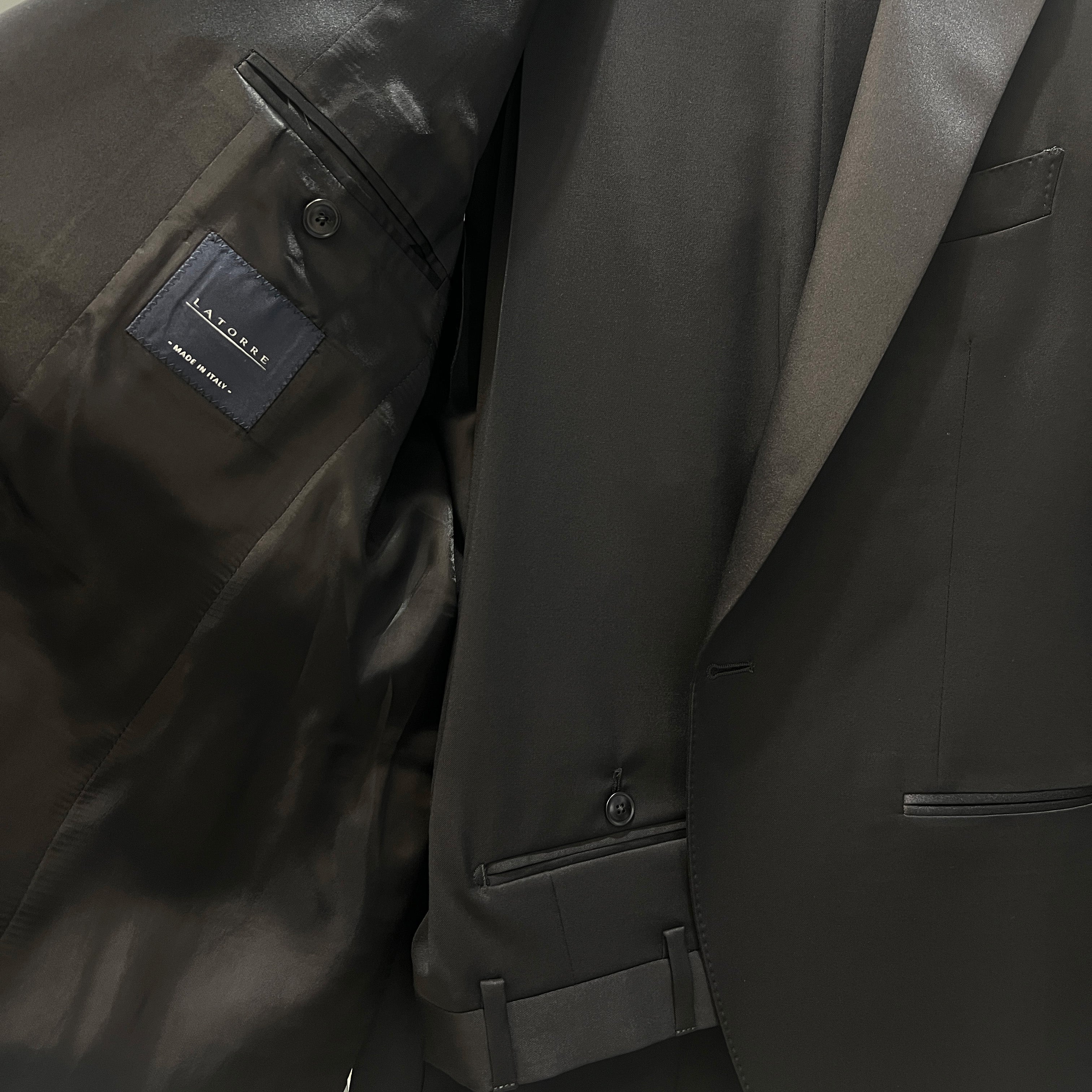 VIRGIN WOOL TUXEDO - BLACK