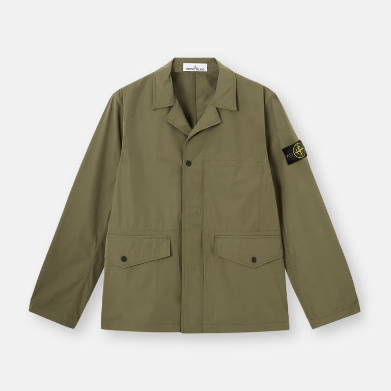 MICRO TWILL BLAZER WITH ZIP AND ANTI-DROP - MILITARY GREEN