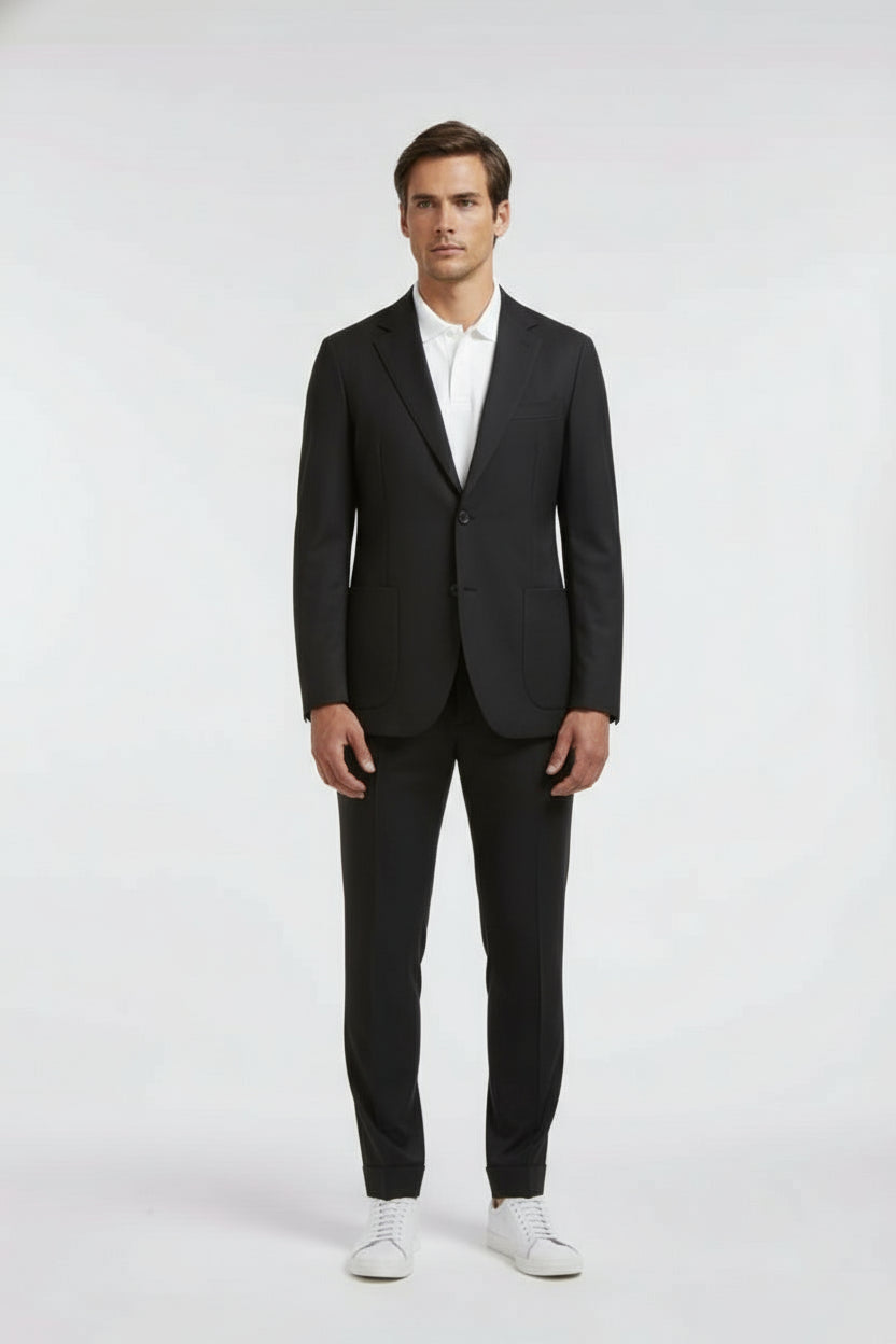 TOMBOLINI SUIT NAVY SB FLANNEL STRETCH