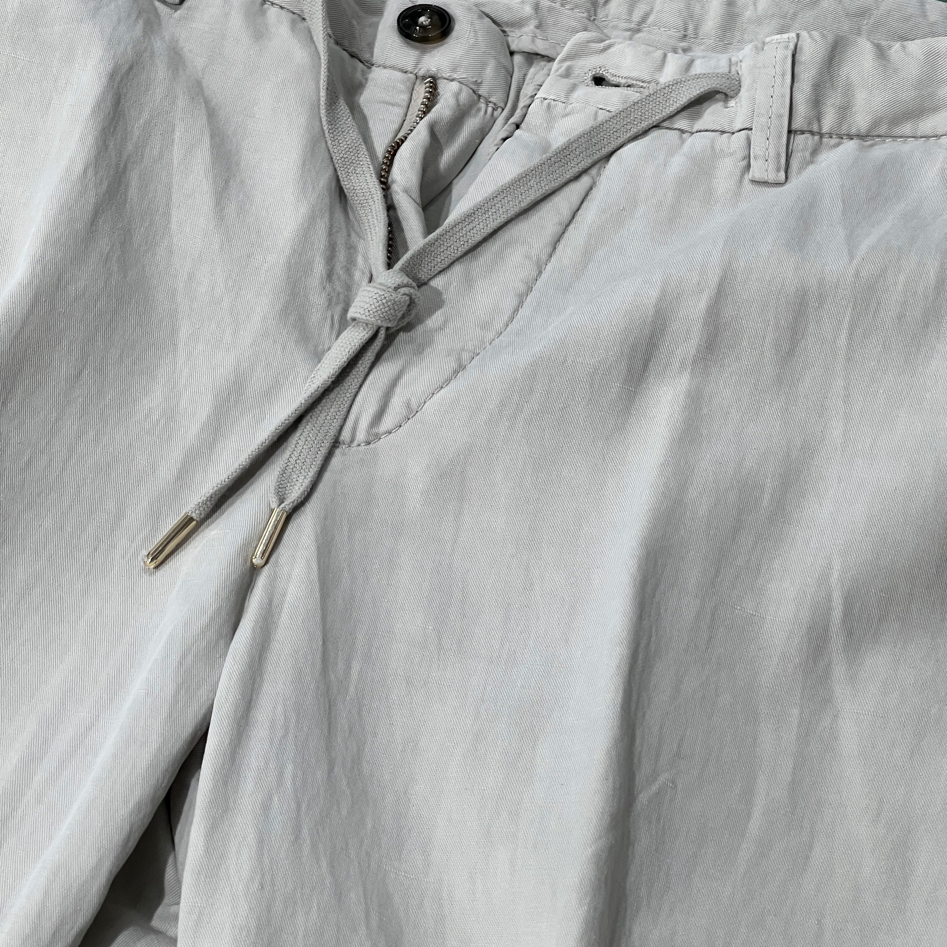 BG41 DRAWSTRING TROUSERS - GREY-BEIGE