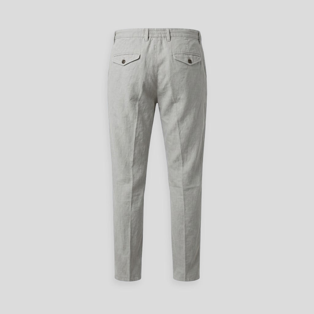 BG41 DRAWSTRING TROUSERS - GREY-BEIGE