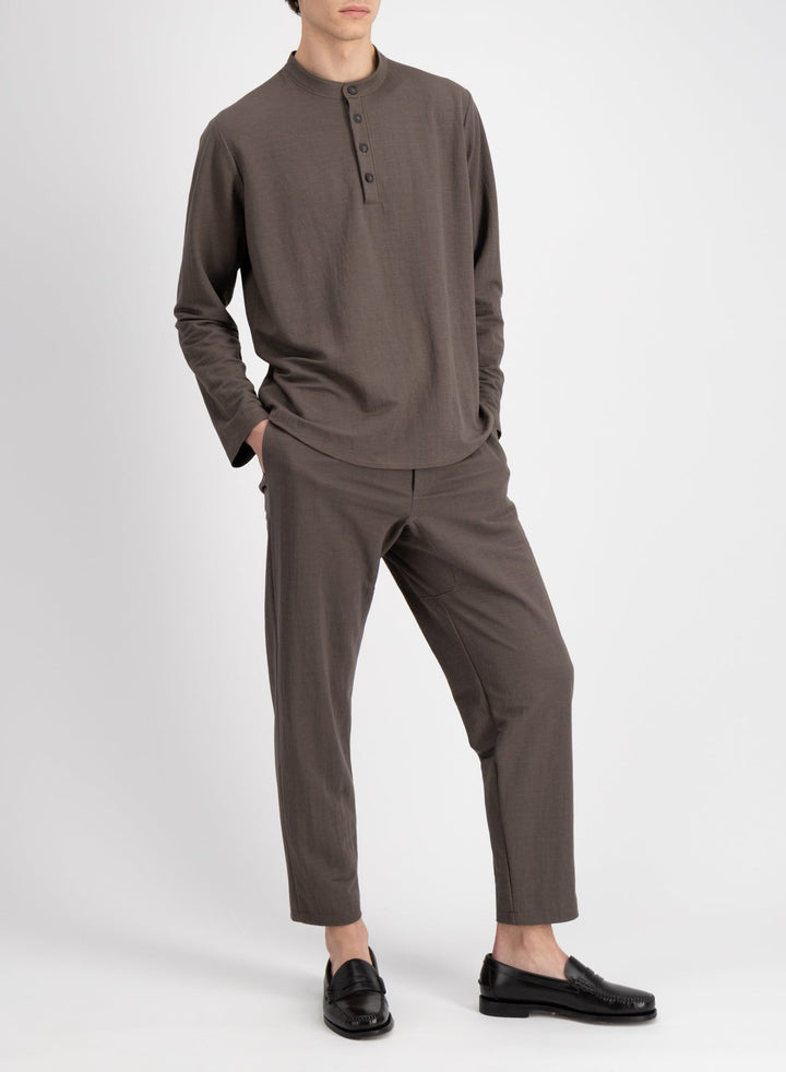 Chemise Henley en rayonne - EBONY GREY