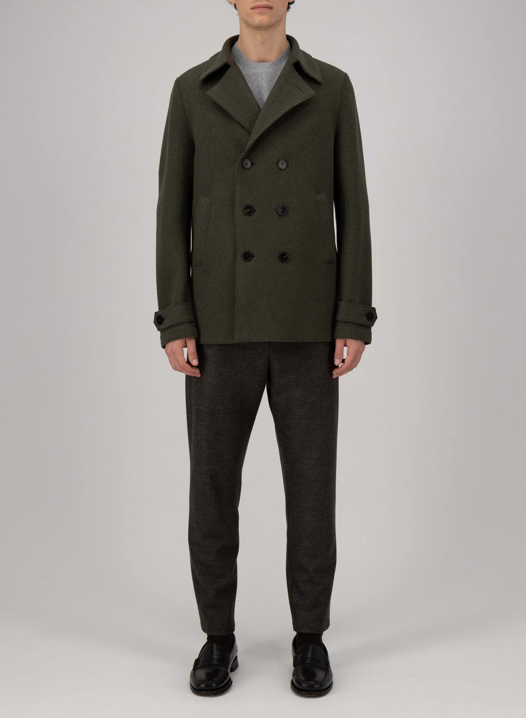Peacoat boiled wool Hunting green MENS