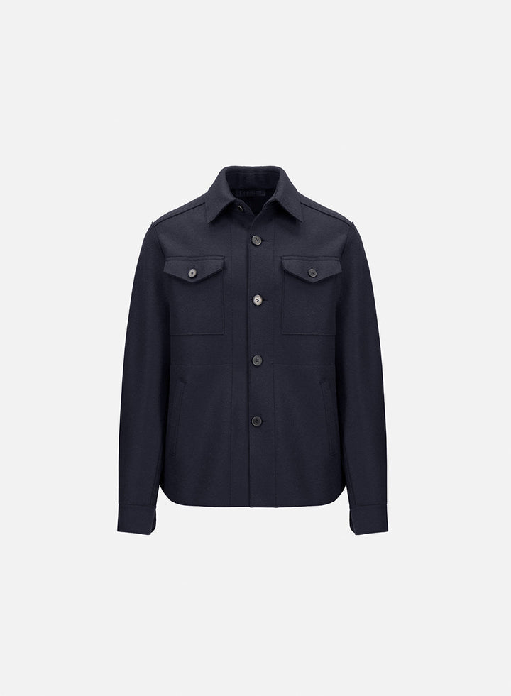 Shirt Jacket pressed wool - Navy
