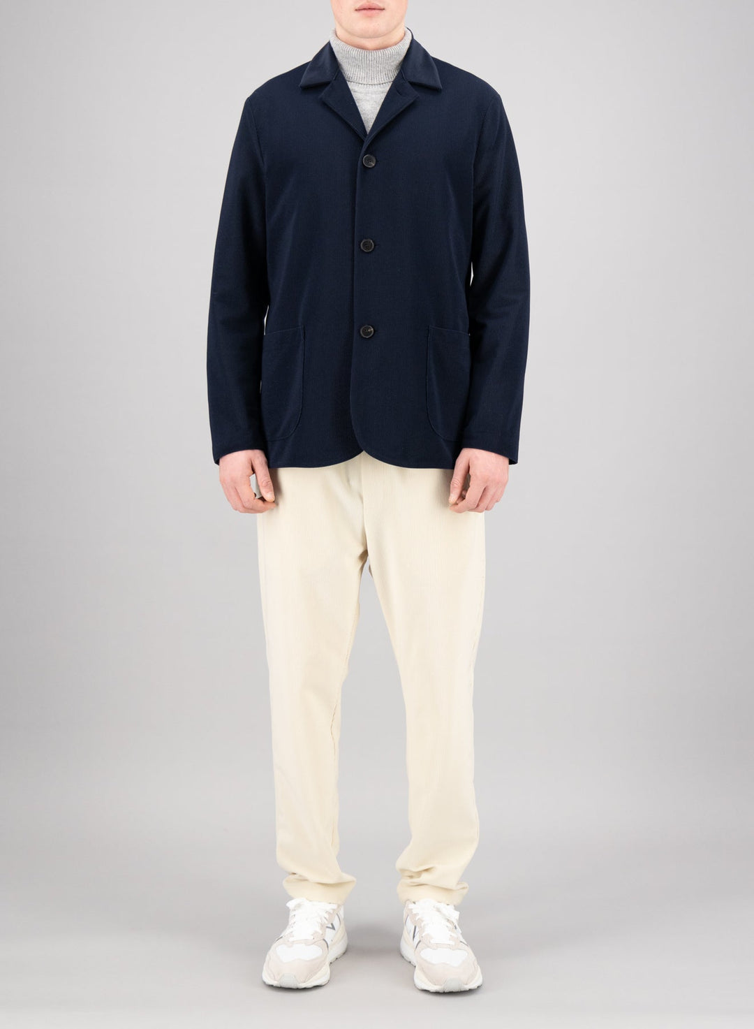 Dropped Shoulder Jacket - Navy Blue
