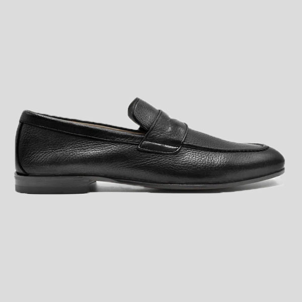 CATANIA DEERSKIN LOAFER- BLACK