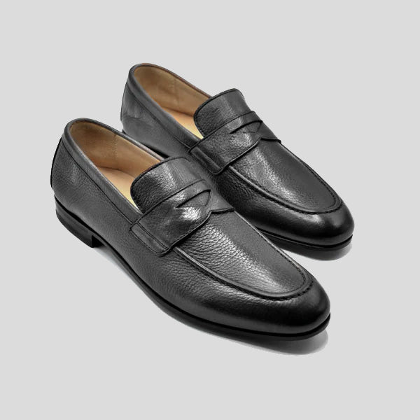 CATANIA DEERSKIN LOAFER- BLACK