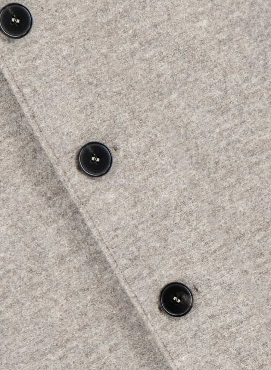 BOXY COAT IN BOILED WOOL - BEIGE