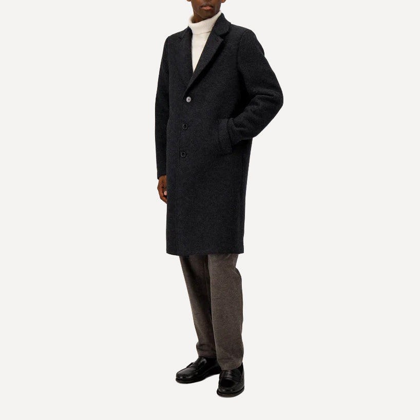 OVERCOAT PRESSED WOOL - ANTHRACITE GREY