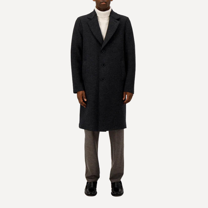 OVERCOAT PRESSED WOOL - ANTHRACITE GREY