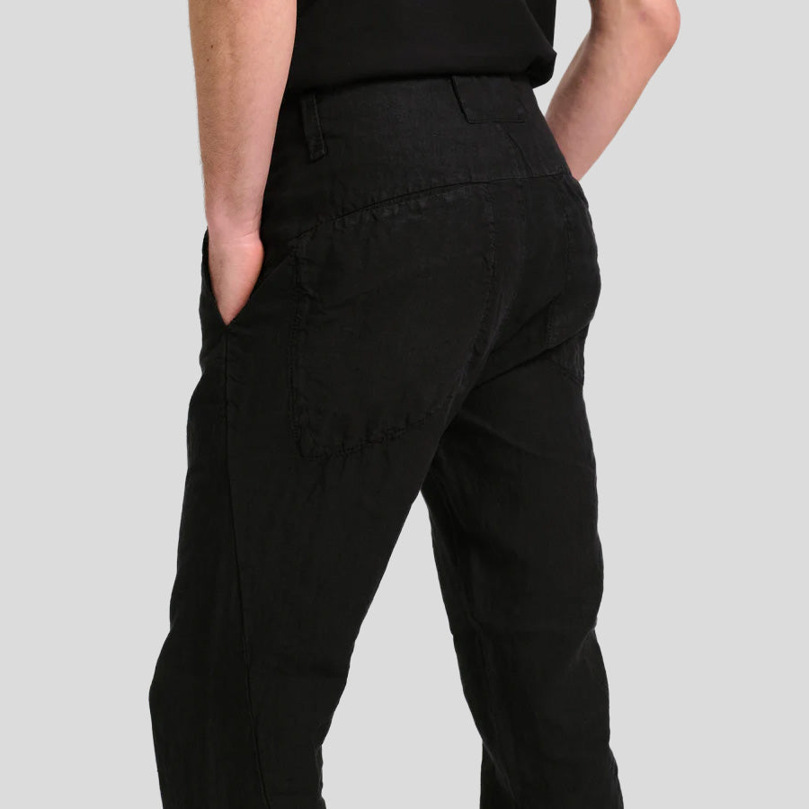 LINEN TROUSERS - BLACK
