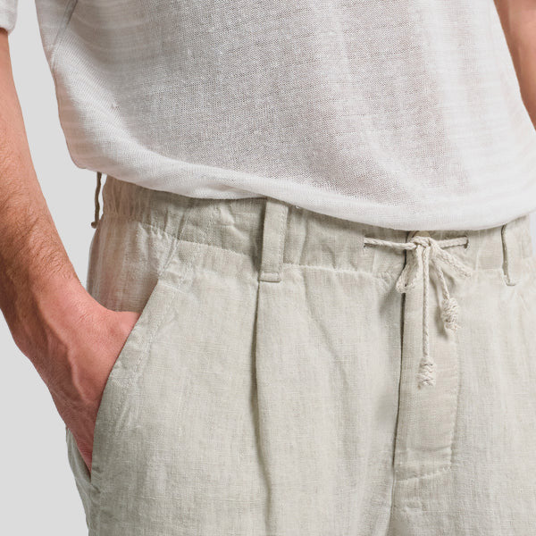 LINEN JOGGER TROUSERS - STONE