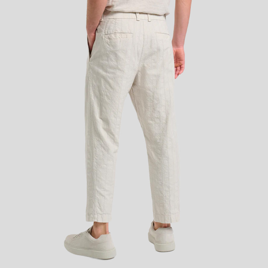 PINSTRIPE TROUSERS - STONE
