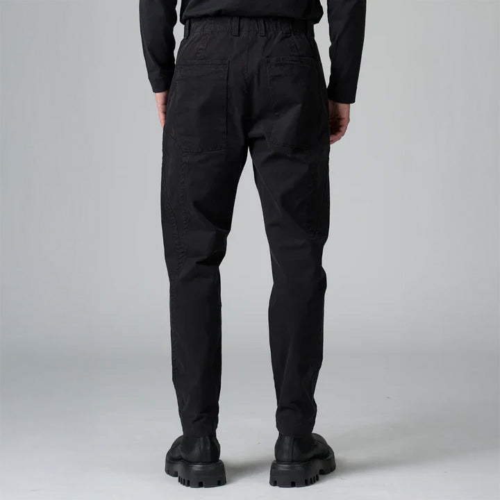 BLACK COTTON GABARDINE JOGGERS - BLACK