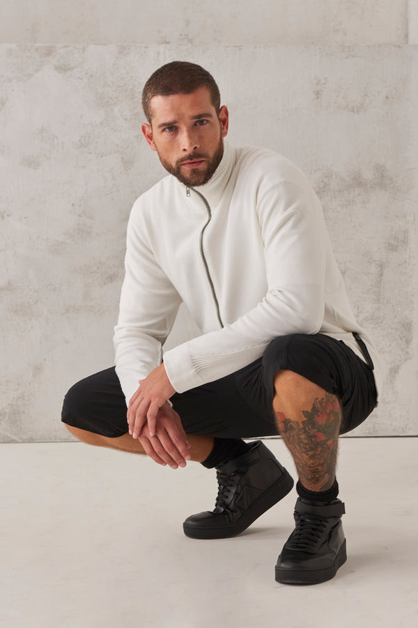Oversized zipped jacket - White
