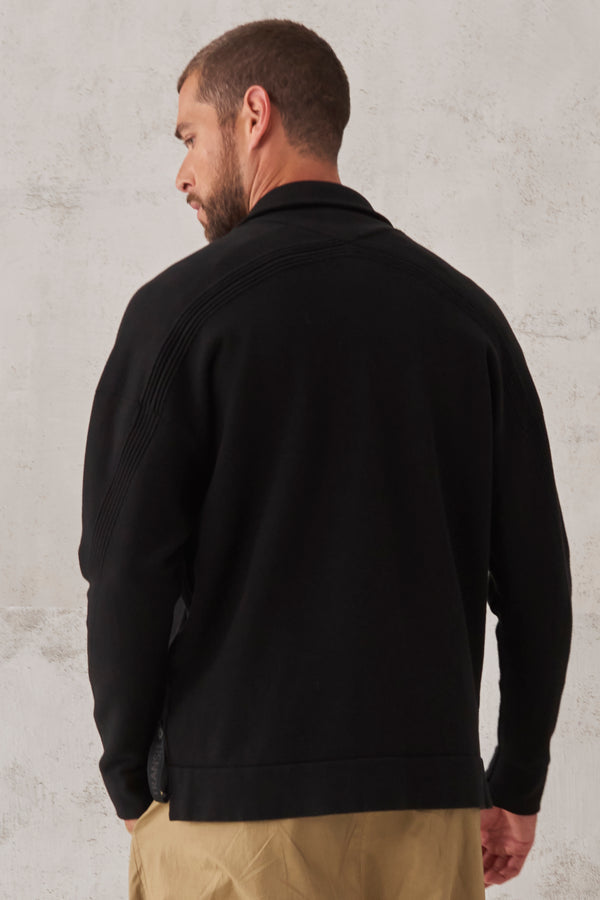 Oversized zipped jacket - BLACK