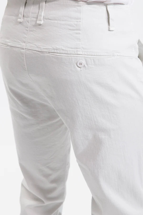 Regular-fit chino trousers in stretch cotton - Ice