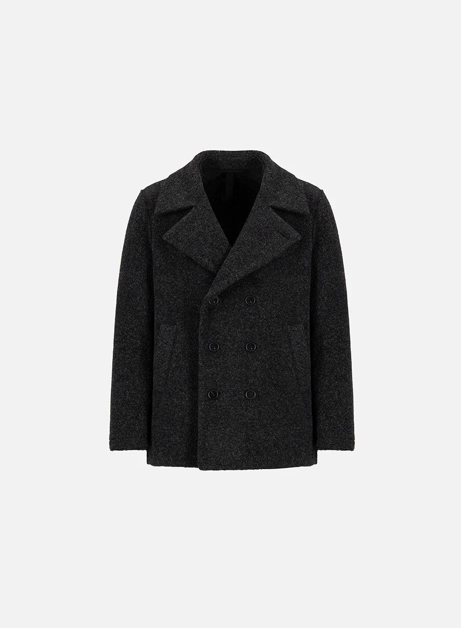 BOUCLÉ PEACOAT - ANTHRACITE