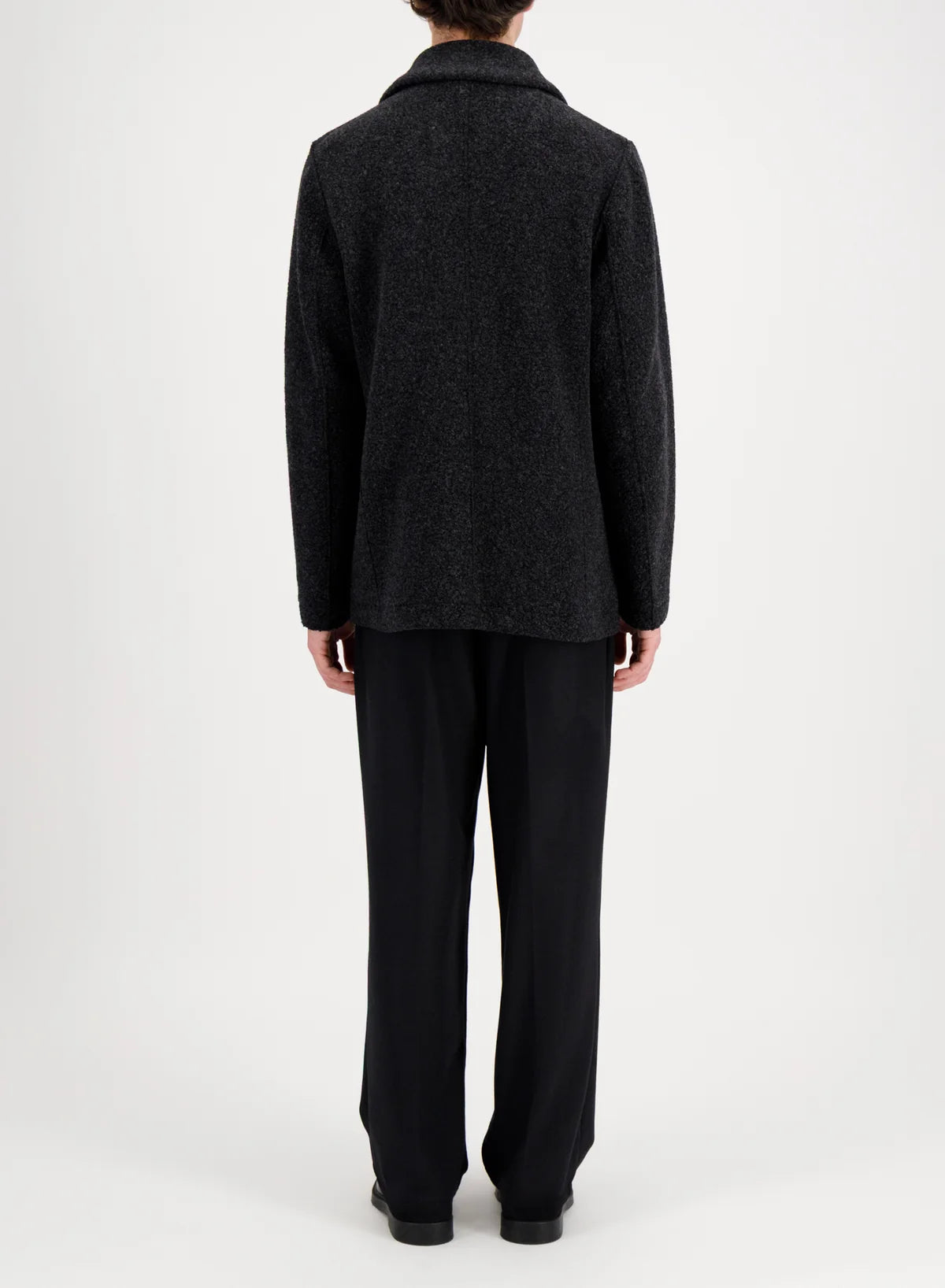 BOUCLÉ PEACOAT - ANTHRACITE