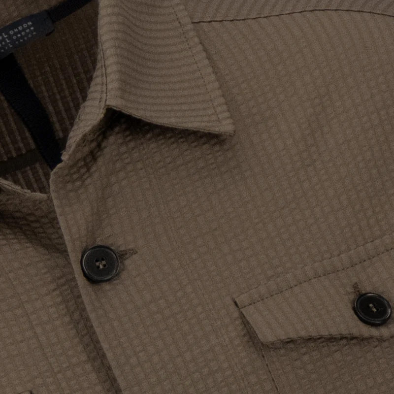 SHIRT JACKET COOLMAX SEERSUCKER - MOLE BROWN