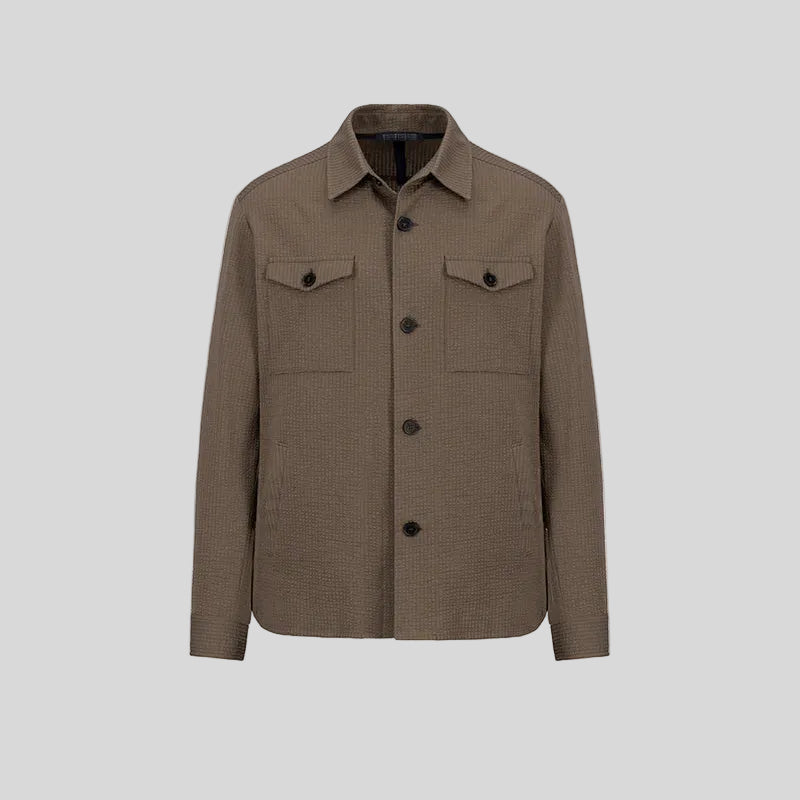 SHIRT JACKET COOLMAX SEERSUCKER - MOLE BROWN