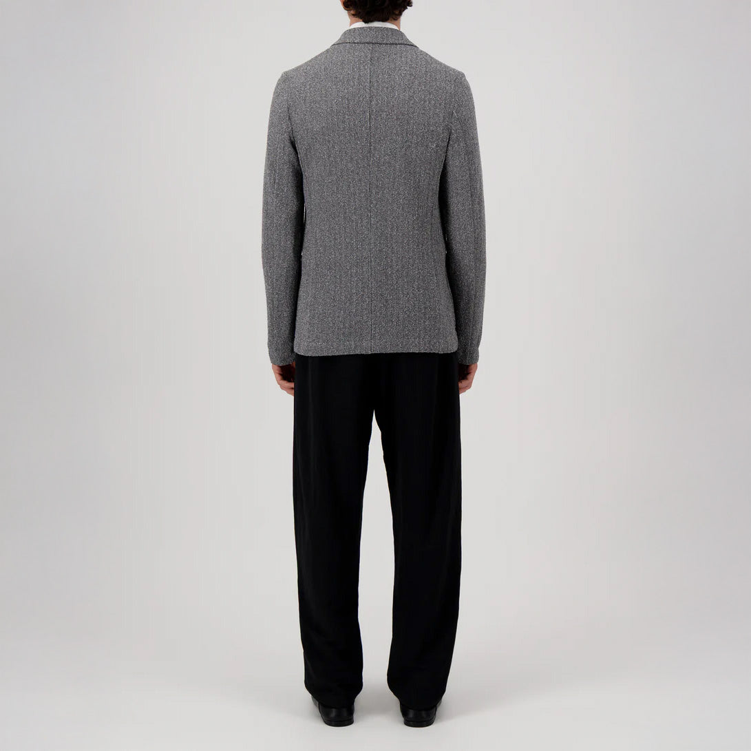 BICOLOR FRISÉ BLAZER - MIDDLE GREY