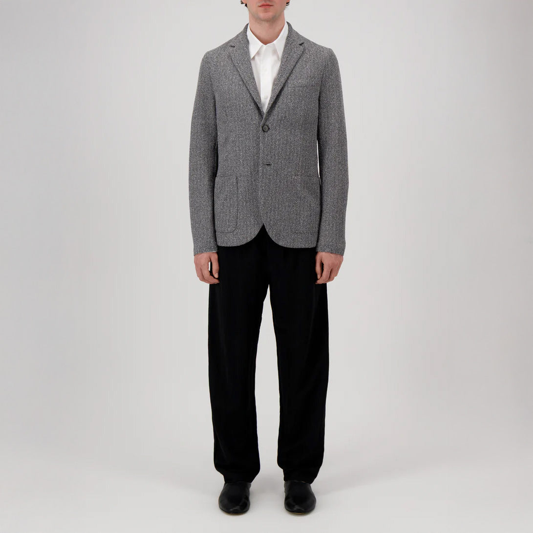 BICOLOR FRISÉ BLAZER - MIDDLE GREY