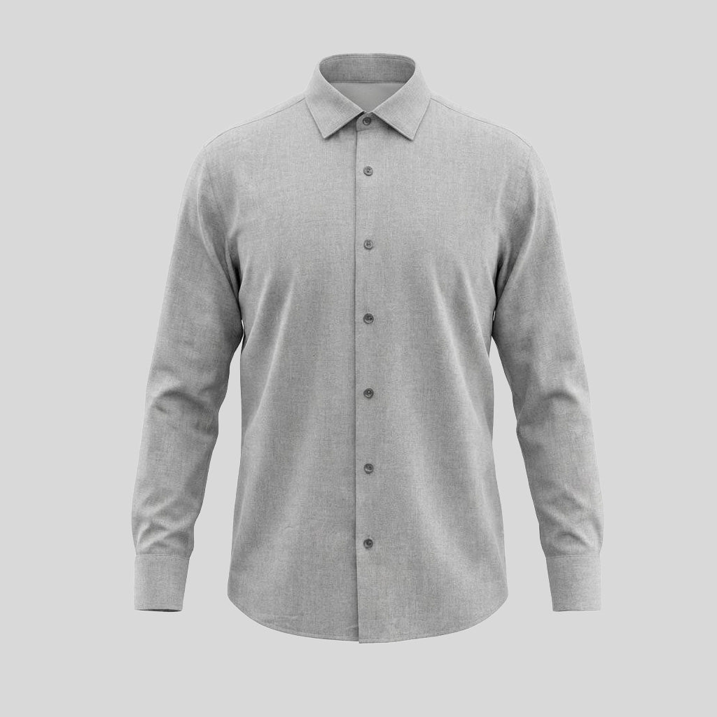 COTTON LYOCELL SHIRT - DARK GREY CHEVRON