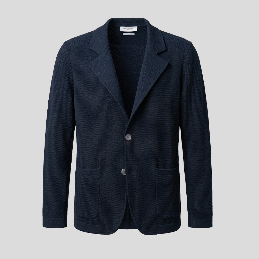 COTTON KNIT BLAZER  - NOTTE