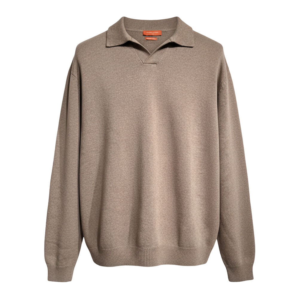 MERINO CASHMERE POLO - SABBIOSO