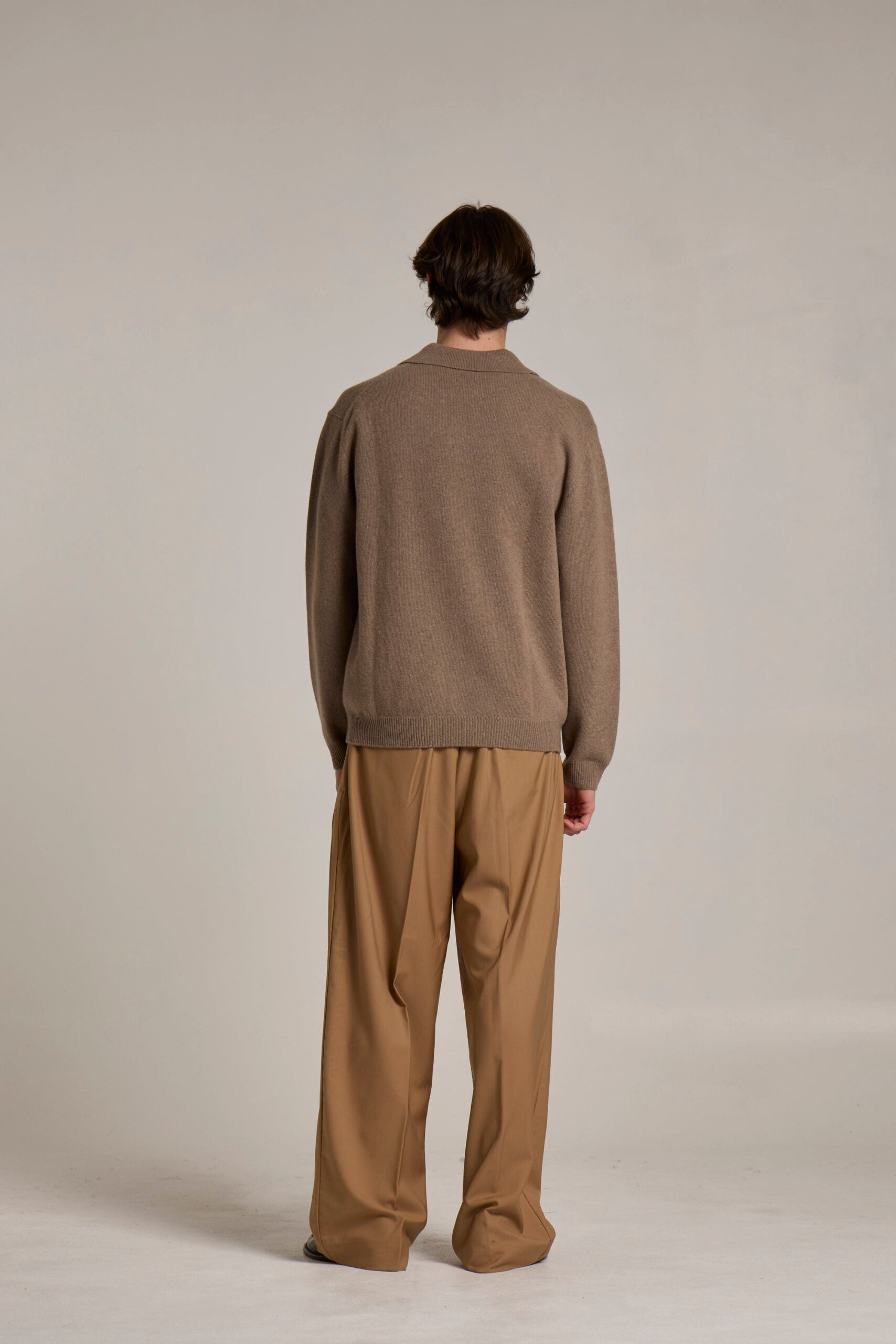 MERINO CASHMERE POLO - SABBIOSO