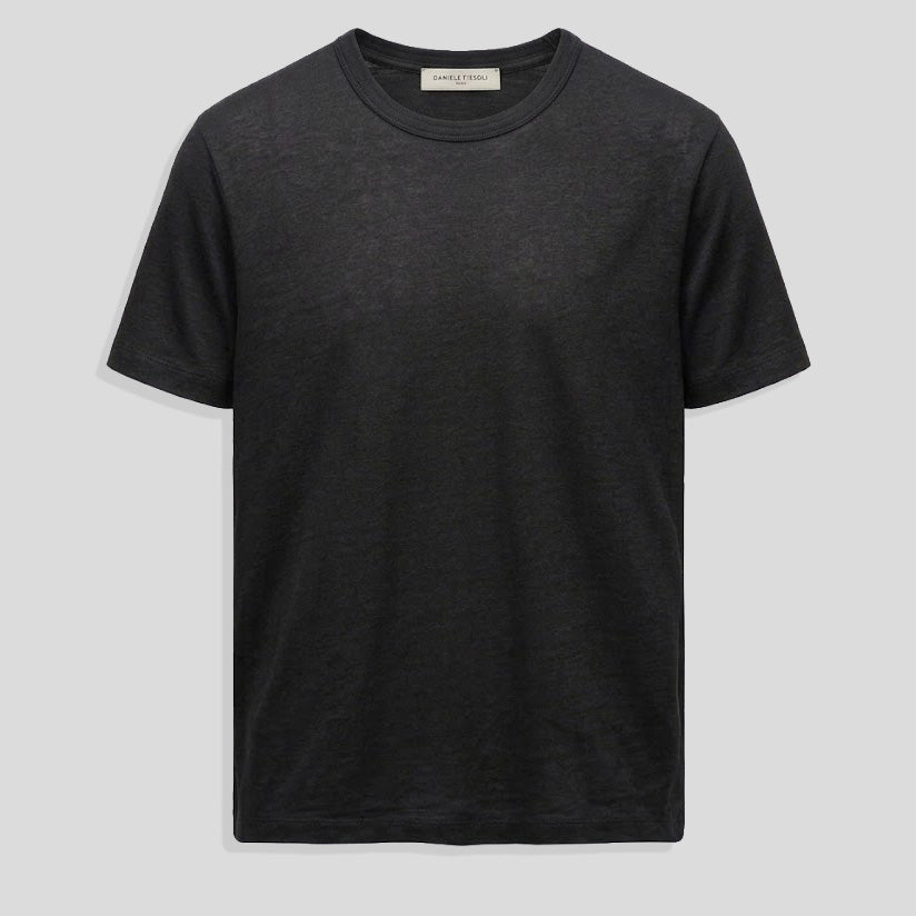 LINEN T-SHIRT - NERO BLACK