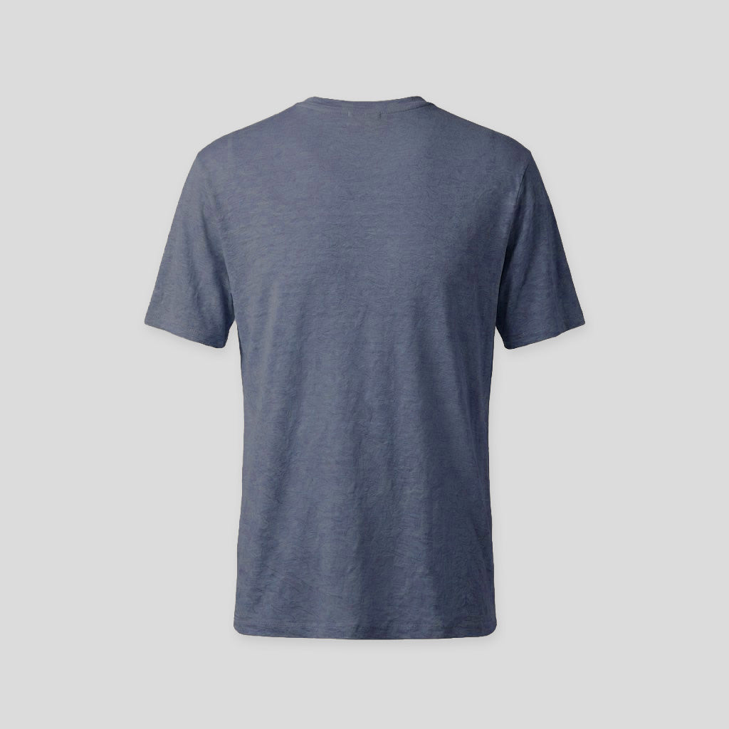 LINEN CREW T-SHIRT - BLUE