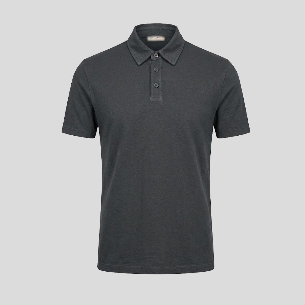 LINEN POLO - NERO BLACK