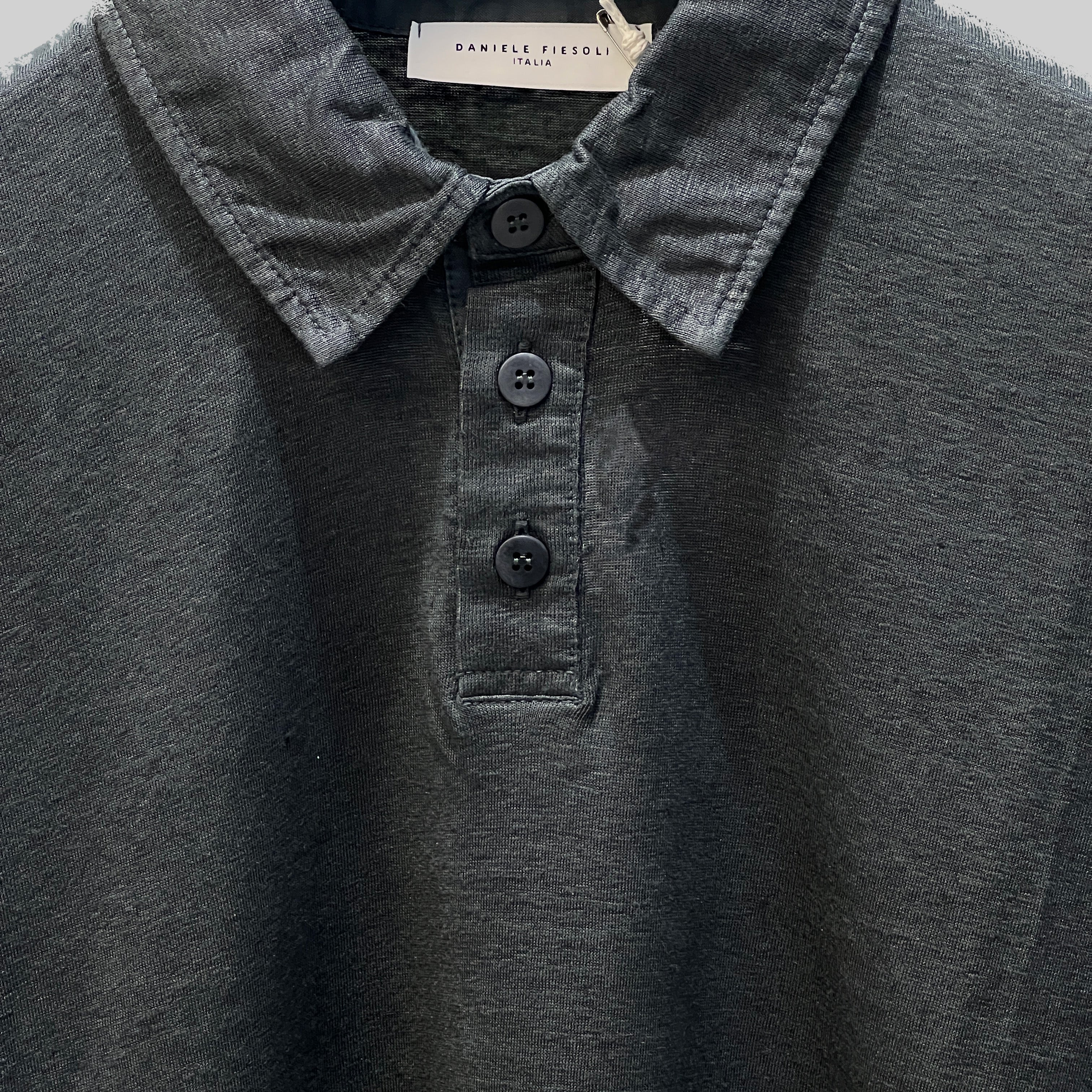 LINEN POLO - NERO BLACK