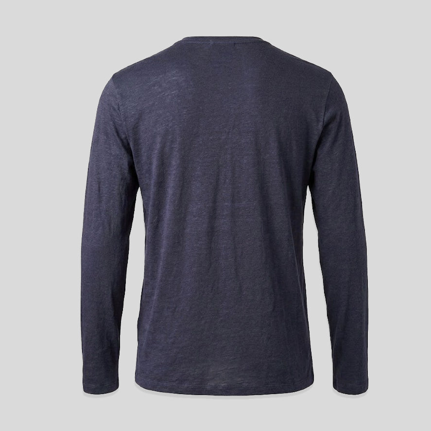 LONG SLEEVE LINEN SHIRT - NOTTE