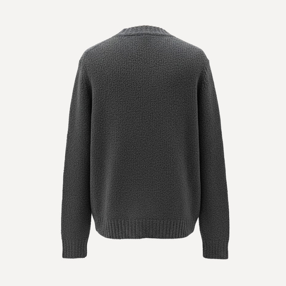 WOOL CREW NECK SWEATER - ANTHRAX