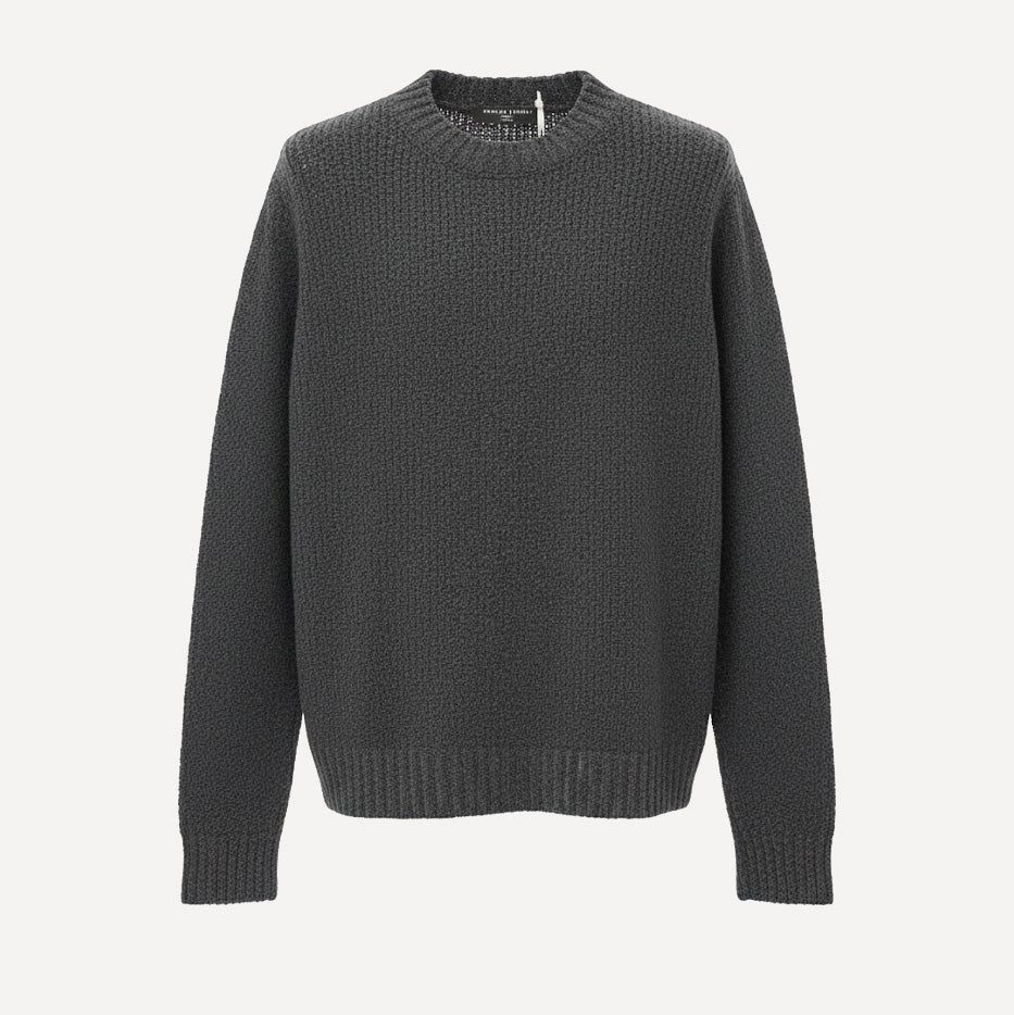 WOOL CREW NECK SWEATER - ANTHRAX