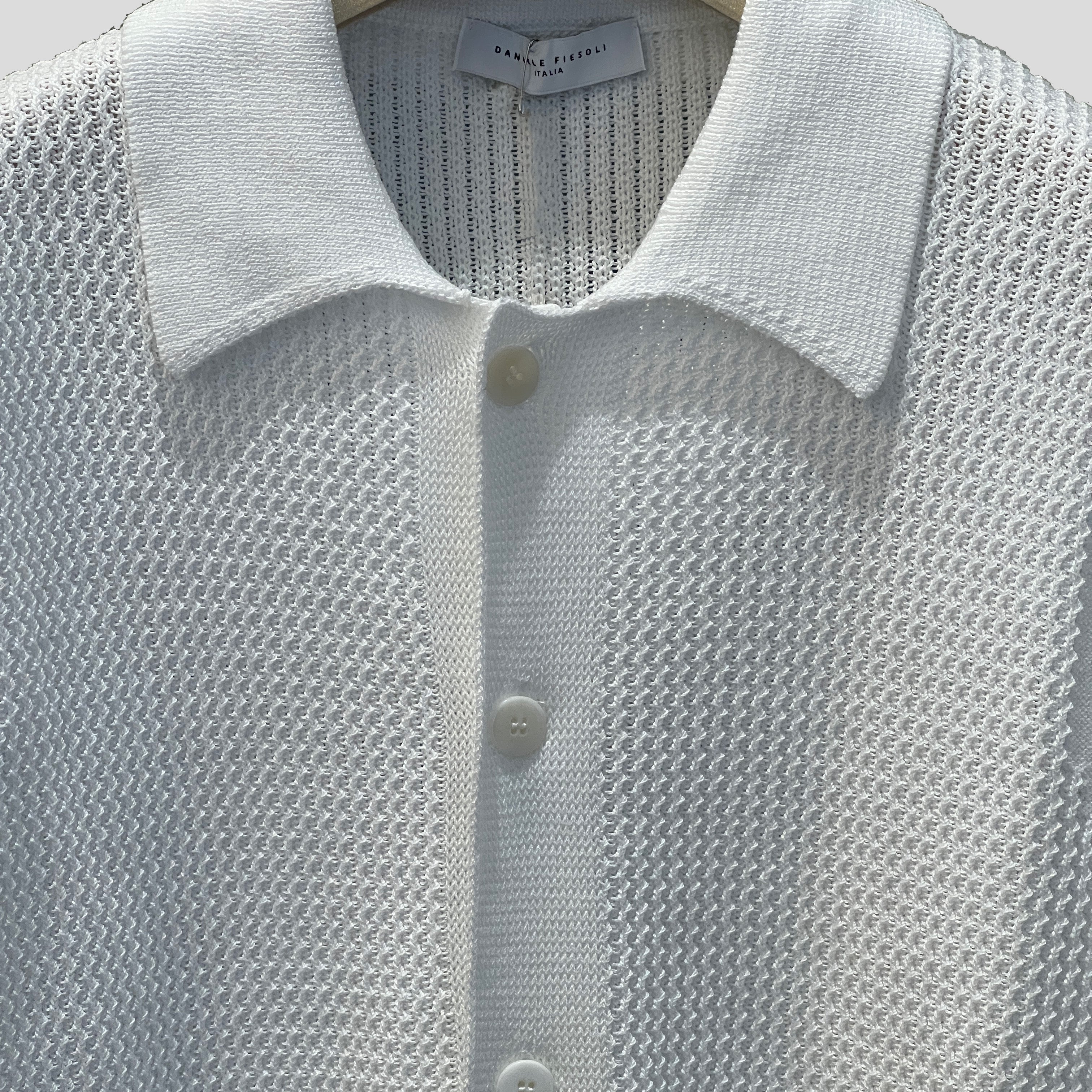 SHORT SLEEVE KNITTED SHIRT - PANNA WHITE