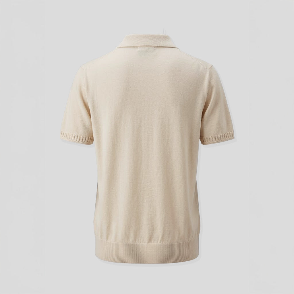 KNIT POLO - ECRU BEIGE