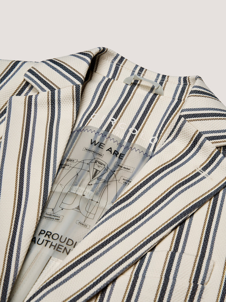 Multicolor Striped Jacket - Blue