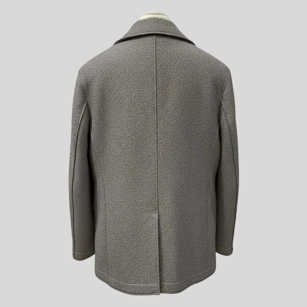 DOUBLE BREASTED PEA COAT - MILK