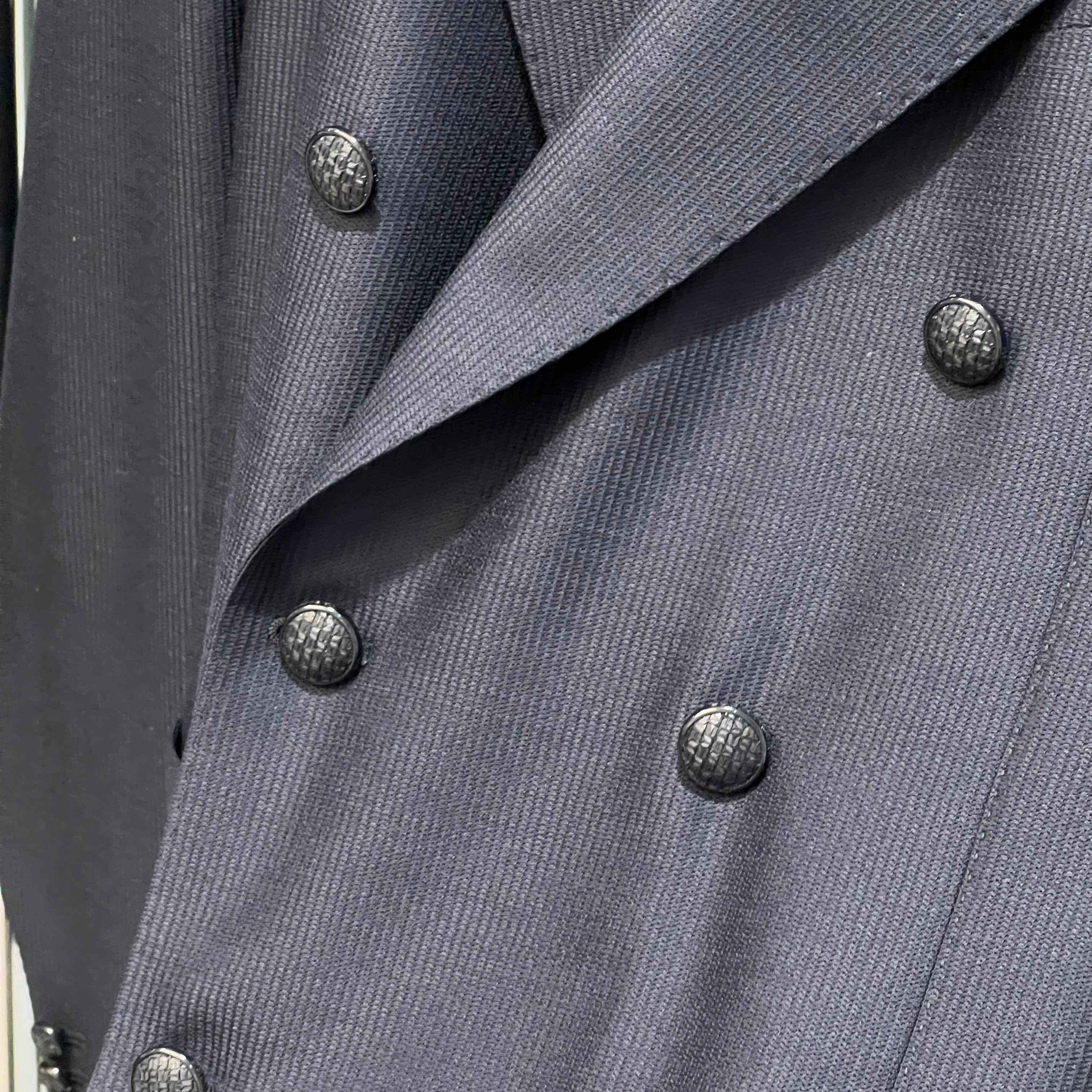 VIRGIN WOOL DOUBLE-BREASTED BLAZER - NAVY