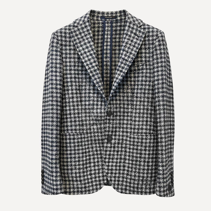 WOOL BLEND BLAZER - CHECKERED