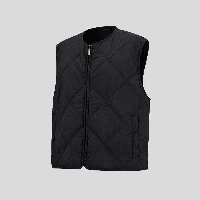 QUILTED VEST - BLACK