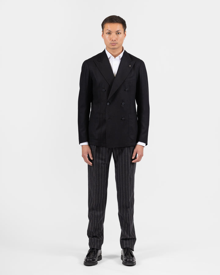 Darell Virgin Wool double-breasted Blazer - Black