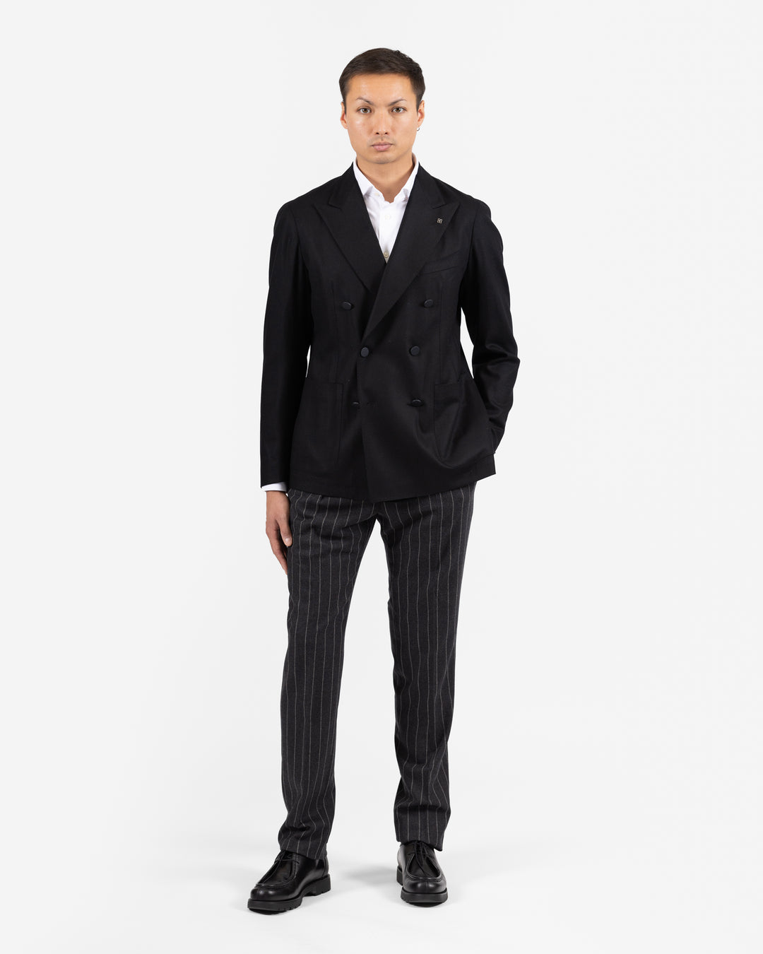 Darell Virgin Wool double-breasted Blazer - Black